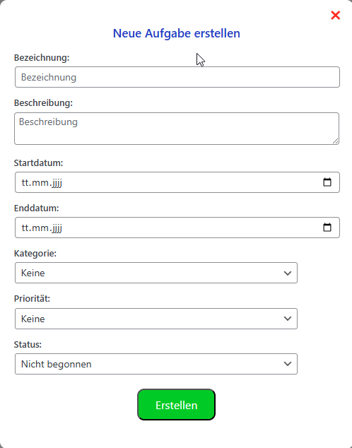 Hier erstellst du eine neue Aufgabe